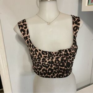 Pretty little Thing Cheetah Print Crop Top Size 6